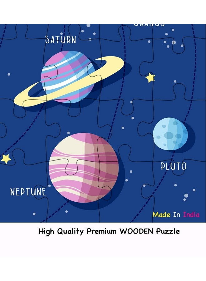 Fiddlys Fiddly's 40 Pcs Paperless Wooden Jigsaw Puzzle for Boys & Girls Learning Educational Toy for 4 Years and Above (Solar System) - Image 4