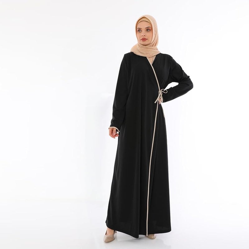 Elanesa  Women's Side Tied Prayer Abaya Full Length Modest Islamic Dress for Daily and Religious Wear - Image 2