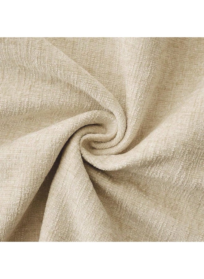 Decorative Throw Pillow Covers 18x18Inch, Pack of 2 Beige Chenille Soft Pillow Covers with Stitched Edge,Farmhouse Neutral Euro Decorative Pillows for Bed Couch Sofa Home Decor Living Room 45x45CM - Image 3