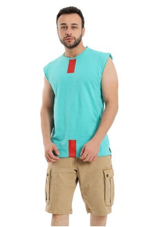 White Rabbit Red Neck & Waist Prined Detail Sleeveless