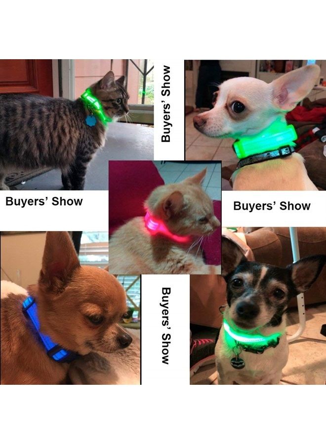 BSEEN Light Up Dog Collars - Adjustable Puppy Collar, Rechargeable LED Dog Collar for Small Dogs, Adjustable Cat Collar, Glowing Dog Lights for Night Walking (Green, XS) - Image 2