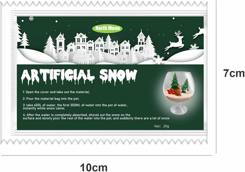 ويوبلز 20 غرام من مسحوق الثلج الصناعي البلاستيكي الجاف لتزيين شجرة عيد الميلاد، مسحوق ثلج فوري، يصنع ثلجًا صناعيًا، مثالي لتزيين شجرة عيد الميلاد، والأعمال اليدوية الشتوية، واللعب بالثلج الصناعي. (قطعة واحدة) - Image 3