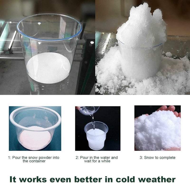 ويوبلز 20 غرام من مسحوق الثلج الصناعي البلاستيكي الجاف لتزيين شجرة عيد الميلاد، مسحوق ثلج فوري، يصنع ثلجًا صناعيًا، مثالي لتزيين شجرة عيد الميلاد، والأعمال اليدوية الشتوية، واللعب بالثلج الصناعي. (قطعة واحدة) - Image 4