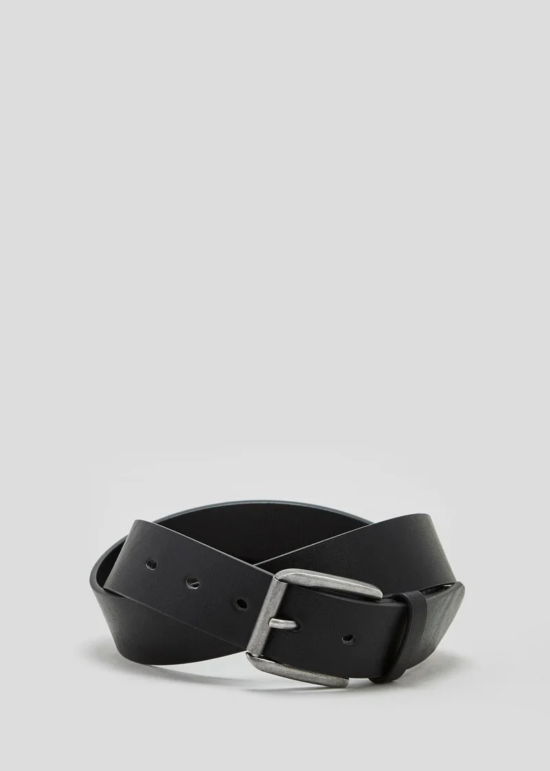 Matalan Black PU Buckle Belt