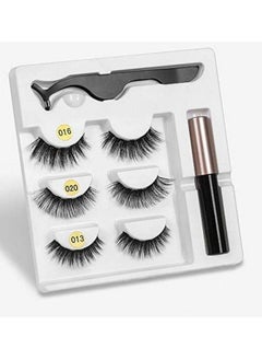 Vinayakart 3 Style False Magnetic Eyelashes Eyeliner With Fluid And Special Tool Set  - Image 1