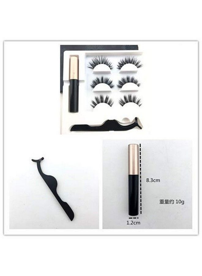 Vinayakart - 3 Style False Magnetic Eyelashes Eyeliner With Fluid And Special Tool Set - Image 1