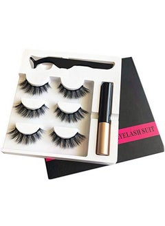 Vinayakart 3 Style False Magnetic Eyelashes Eyeliner With Fluid And Special Tool Set  - Image 4
