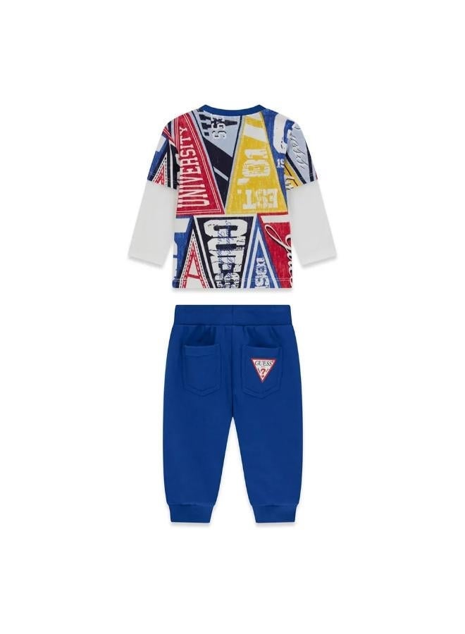 GUESS Kids Set Long Sleeve T-Shirt+Active Pants - Image 2