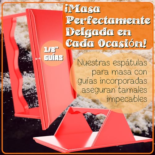 Mindful Design Tamales Masa Spreaders - Kitchen Utensils - Easy Grip Ergonomic Handle by Mindful Design (1 Pack, Red) - Image 2