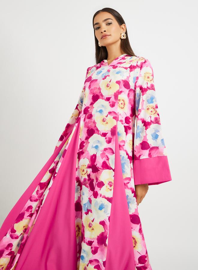 Take Two Floral Print Pleated A-Line Maxi Dress - Image 3