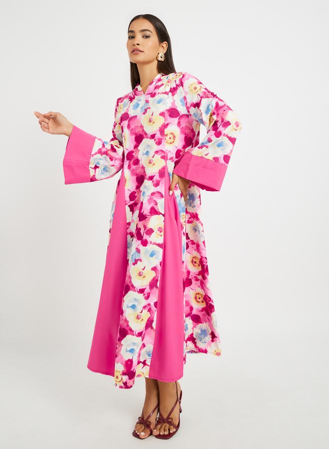 Take Two Floral Print Pleated A-Line Maxi Dress - Image 2