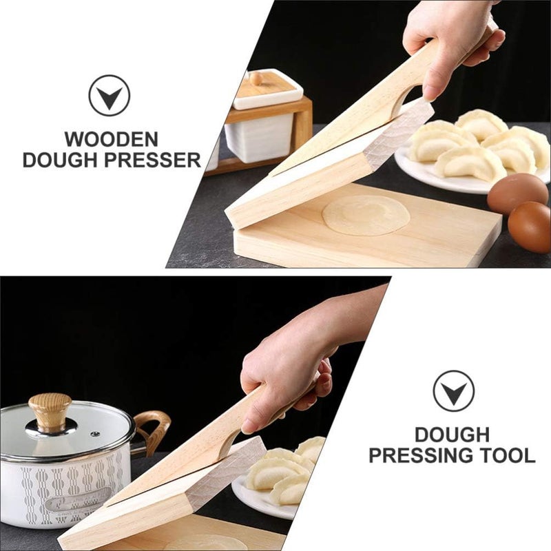 comfrt Wood Tortilla Press Dough Dumpling Skin Maker Presser Chapati Roti Taco Corn Maker Pressing Tools for Kitchen Gadget Accessories Beige - Image 5