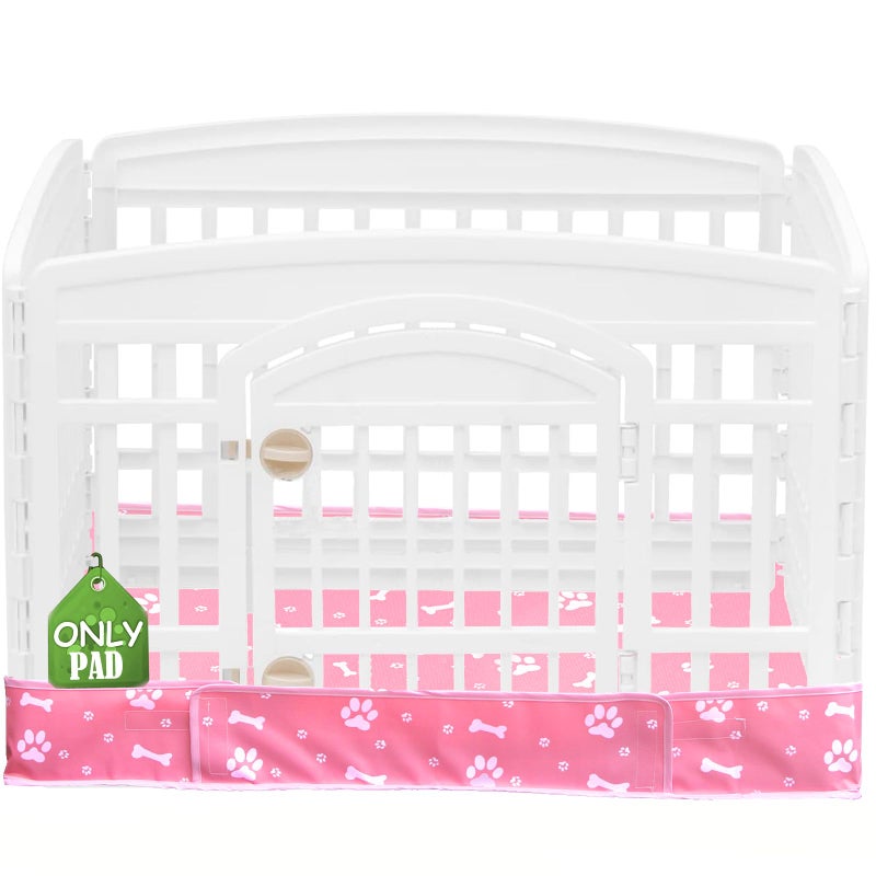 THINMUHAND Dog Playpen Bottom Pad Fits for 36 Inch 4 Panels Exercise Pet Playpen, Dog Crate Pad Puppy Playpen Pad, Hoop and Loop Design (Note: Playpen Not Included). -Pink - Image 1