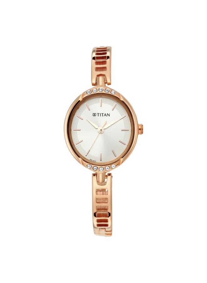 TITAN Women Stainless Steel Ladies Karishma 2020-21 Analog Steel Dial Watch-Nn2637Wm01/Nr2637Wm01, Band Color-Rose Gold - Image 1
