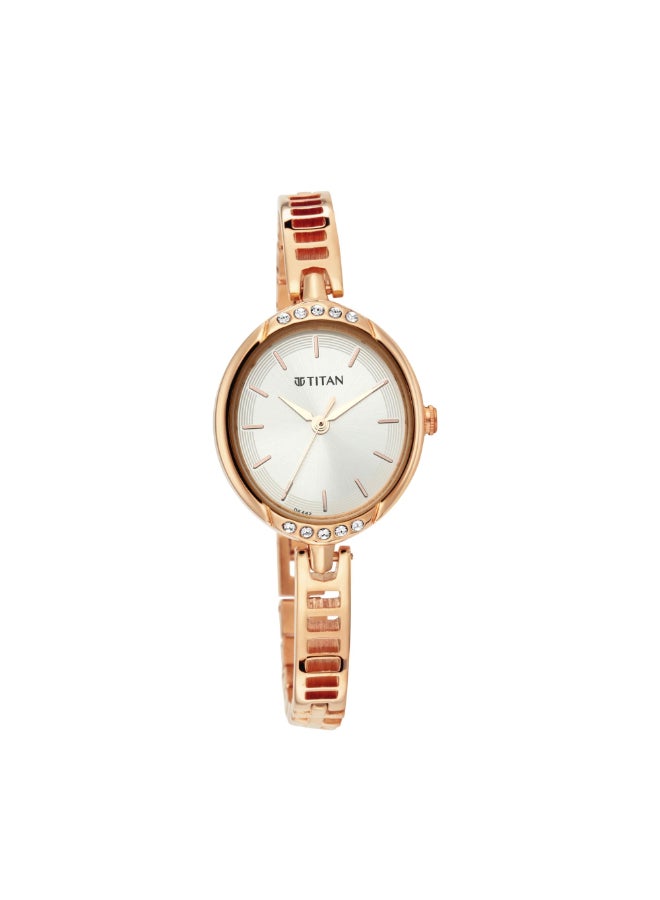 TITAN Women Stainless Steel Ladies Karishma 2020-21 Analog Steel Dial Watch-Nn2637Wm01/Nr2637Wm01, Band Color-Rose Gold - Image 2