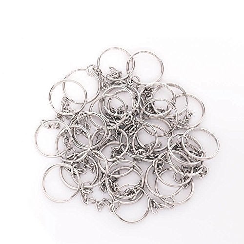 KINGFOREST 100PCS Split Key Ring Kit with Chains & Jump Rings - 1 Inch Silver Nickel Bulk Jewelry Making Supplies for DIY Keychains, Charms, Crafts - Image 5
