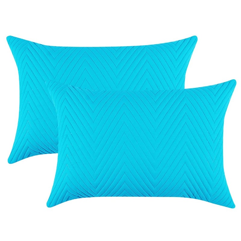 RD TREND® Cotton Quilted Pillow Cover Set of 2 |Ultra-Soft, Cooling & Breathable | Skin & Hair Friendly | Hidden Zipper Pillowcases for Bedroom |Standard Size 18x28 Inches, Aqua - Image 5