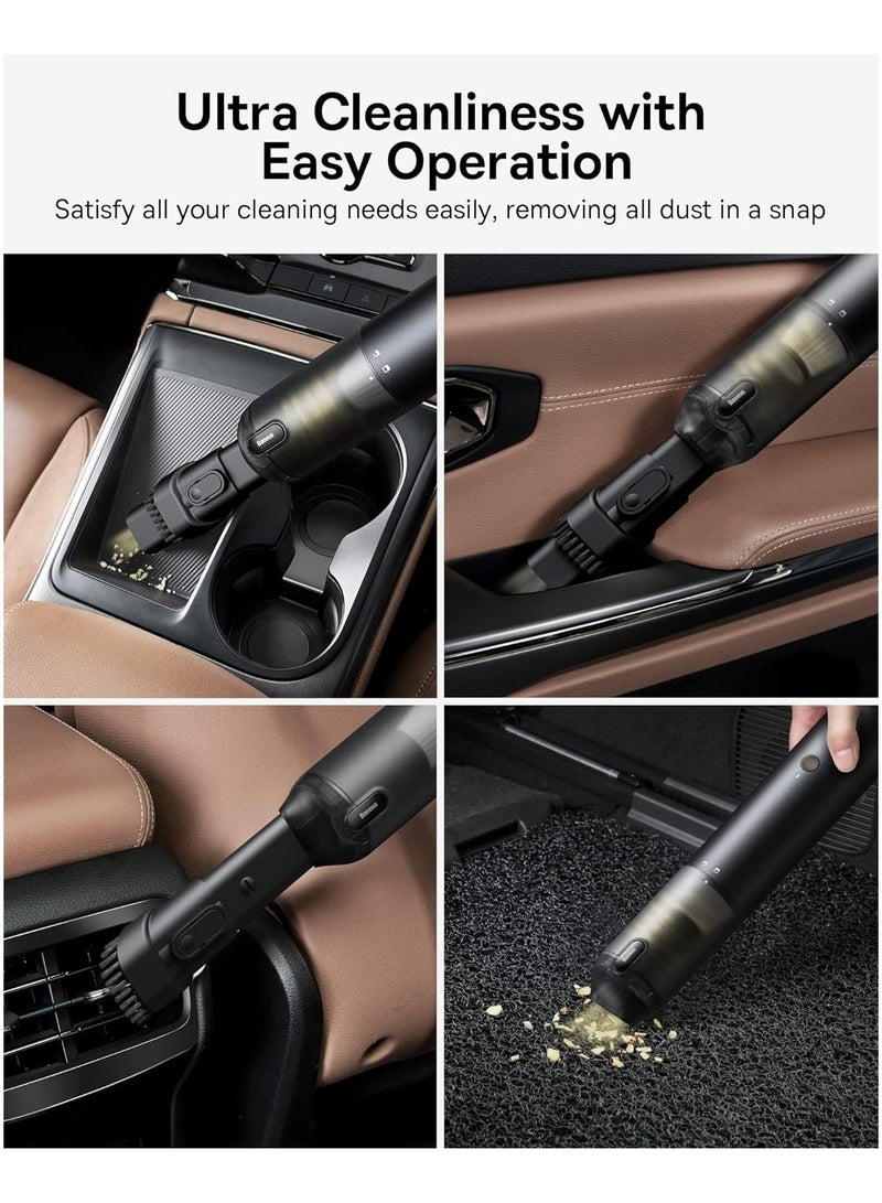Baseus A3 Lite Cordless Car Vacuum Cleaner | 2-in-1 Design for Suction & Inflation  12000Pa Suction Power  30-Min Battery  80000RPM Motor  Black - Image 2