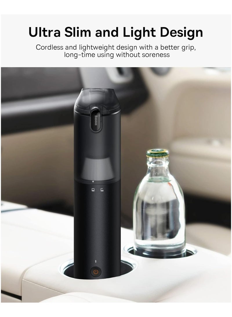Baseus A3 Lite Cordless Car Vacuum Cleaner | 2-in-1 Design for Suction & Inflation  12000Pa Suction Power  30-Min Battery  80000RPM Motor  Black - Image 3