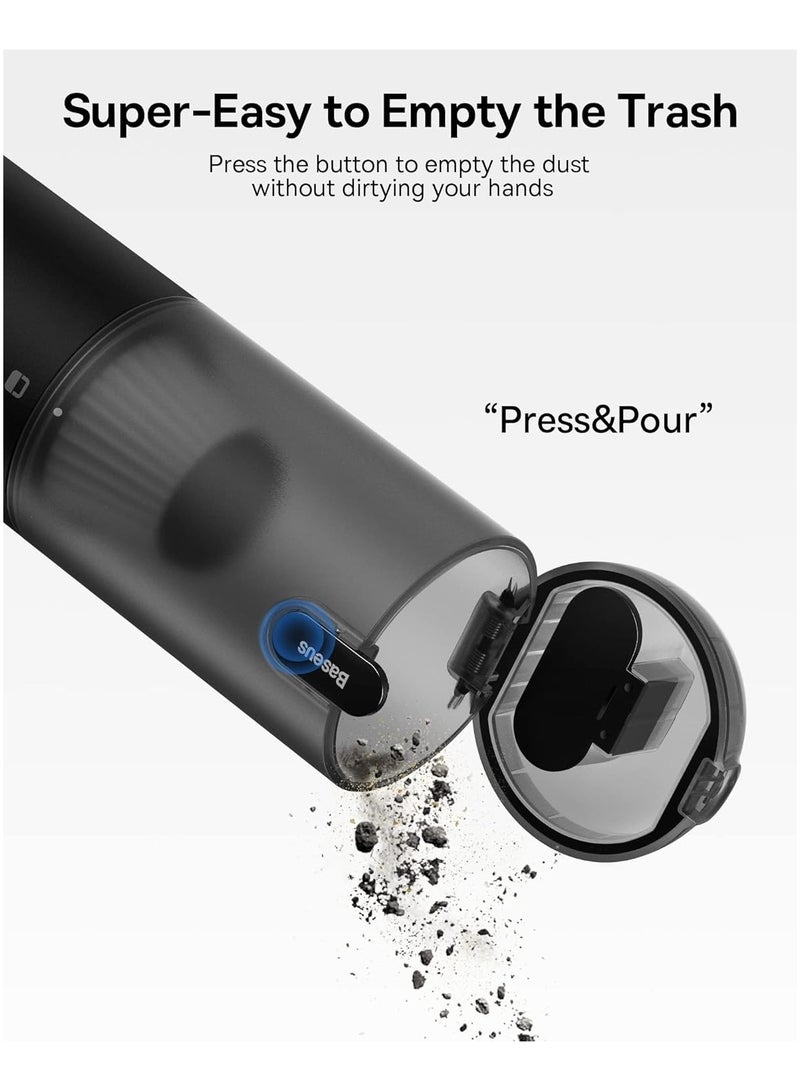 Baseus A3 Lite Cordless Car Vacuum Cleaner | 2-in-1 Design for Suction & Inflation  12000Pa Suction Power  30-Min Battery  80000RPM Motor  Black - Image 4