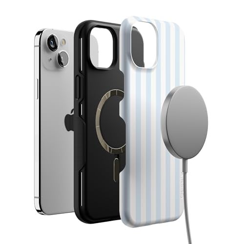 Casely iPhone 15 Case | Blue Stripes | Sunday Best | Bold Protective Design | Compatible with MagSafe - Image 3