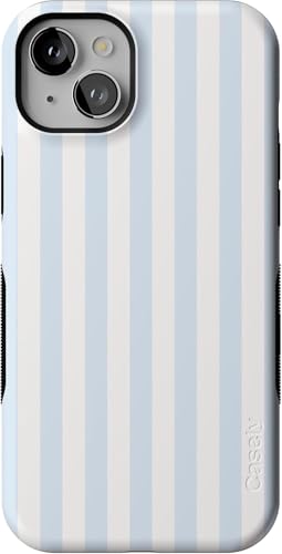 Casely iPhone 15 Case | Blue Stripes | Sunday Best | Bold Protective Design | Compatible with MagSafe - Image 1