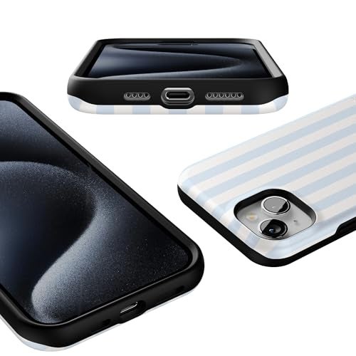 Casely iPhone 15 Case | Blue Stripes | Sunday Best | Bold Protective Design | Compatible with MagSafe - Image 4