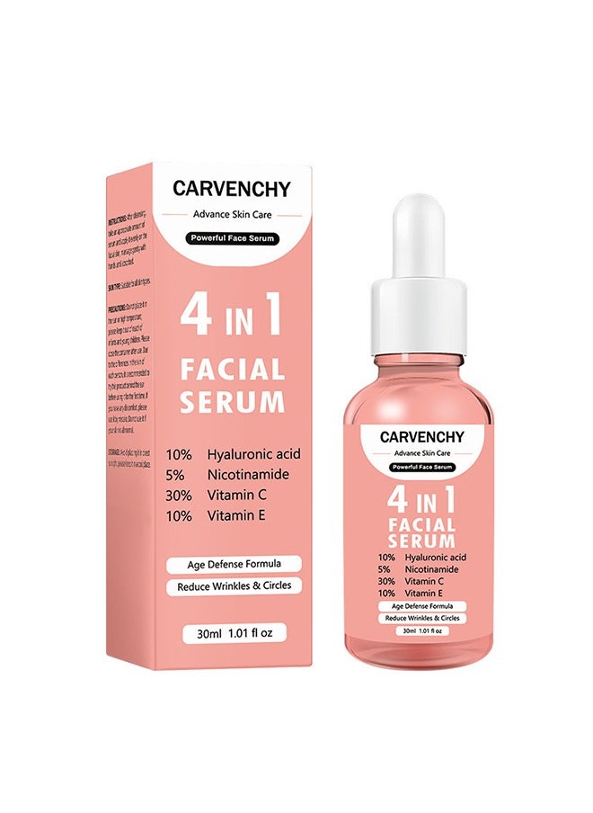 CARVENCHY 4 in 1 Face Serum- Multi-Purpose Repair, Rightening Anti Aging Facial Serum For Dark Spots, Fine Lines And Wrinkles, Brightening And Firming Facial Serum 30ML  - Image 1