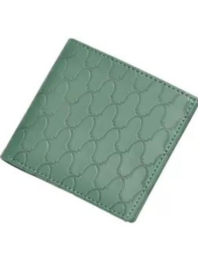 إف اي أس  محفظة FIS إيطالية من البولي يوريثين بتصميم ثنائي الطي من البولي يوريثين للرجال، نافذة لبطاقة الهوية، 6 فتحات للبطاقات، جيبين جانبيين، مقصورات مقسمة للفواتير، لون أخضر، مقاس مغلق 100 × 105 ملم - FSPQGRD1