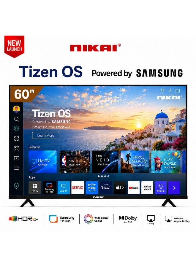 نيكاي تلفاز ذكي 60 بوصة UHD 4K، يعمل بنظام Tizen من سامسونج، سلسلة Q، HDR10، نطاق ألوان واسع، بلوتوث، صوت دولبي، HDMI، USB، واي فاي، 60QTZN4KSLED - Image 2