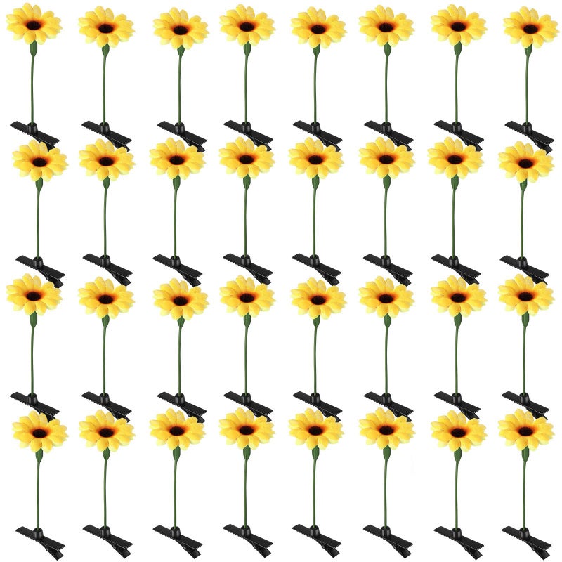 Luinabio 30 Pcs Bean Sprout Hair Clips Rave Mixed Style Plant Hairpins Hair Accessories for Party IrishSunflower