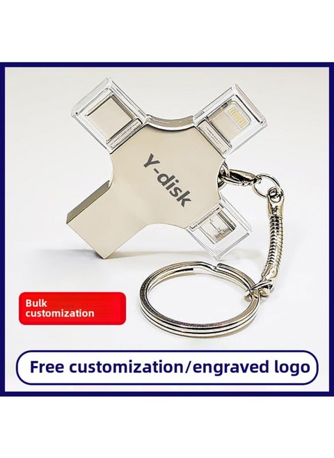 Metal Cross Mobile U Disk Four In One Universal USB Disk For Apple Huawei Type-c Android Computer-Capacity:64GB