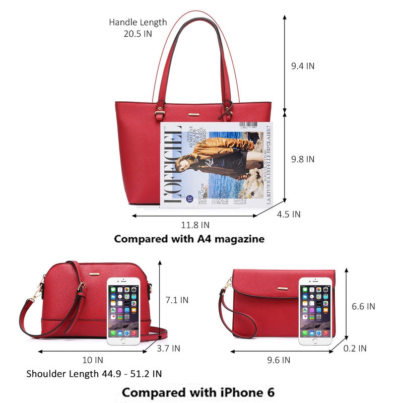 LOVEVOOK Purses for Women Fashion Handbag Set Tote Bags Shoulder Bag Top Handle Satchel Bags - Image 5