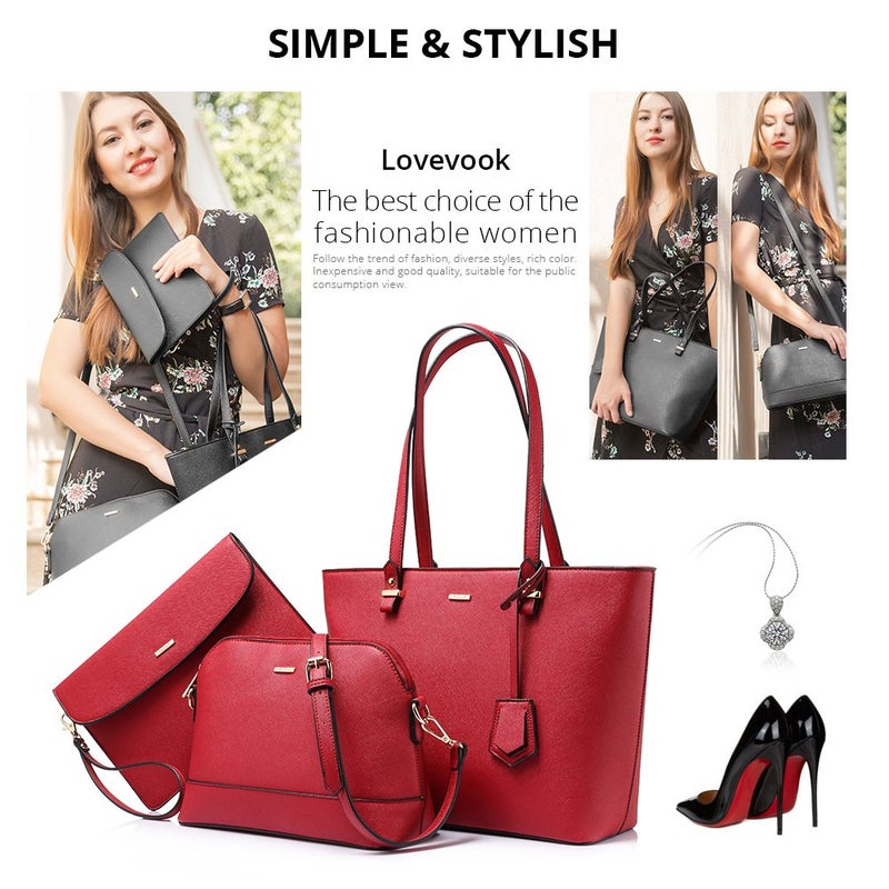 LOVEVOOK Purses for Women Fashion Handbag Set Tote Bags Shoulder Bag Top Handle Satchel Bags - Image 2