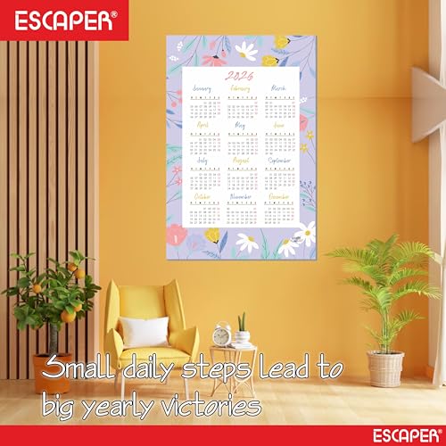 ESCAPER Wall Calendar 2026 – 12 x 18 Inch, Laminated 300 GSM Paper, Easy-to-Stick, Durable & Stylish Yearly Planner for Home, Office & Gift for Family or Colleagues - Image 5