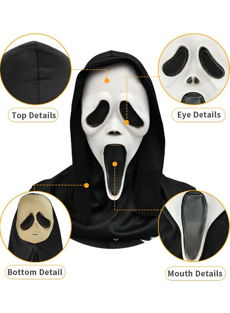 VUCATIN Ghost Face Costumes with Latex Mask for Kids, Tween Halloween Scream Cosplay Outfits (Adult Size) - Image 5