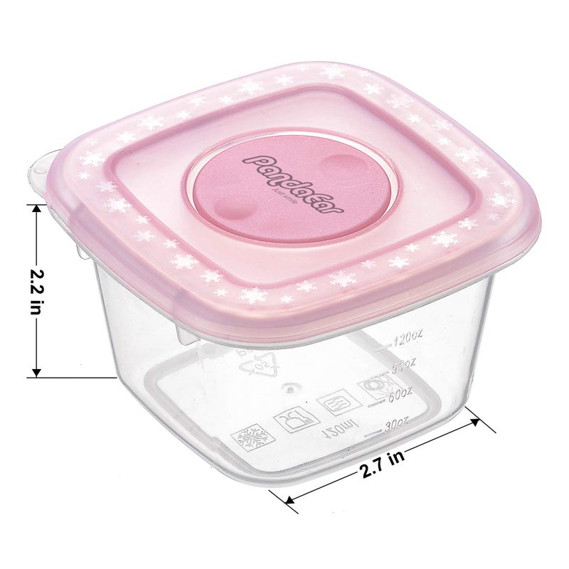 PandaEar Baby Food Snack Plastic Storage Container with Lids, 12 Pack Set BPA Free Freezer & Dishwasher Safe for Kids - Image 3