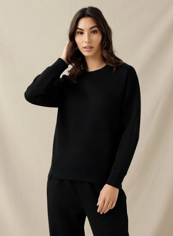 Splash FAV Relaxed Fit Sweatshirt with Cut and Sew