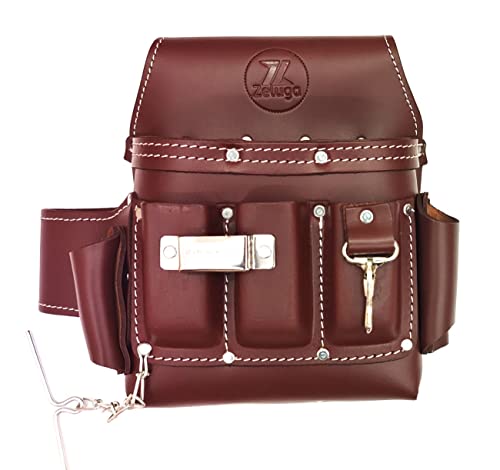 Zeluga 20-168 6 Pocket Leather Electrician Tool Pouch, Cherry - Image 2
