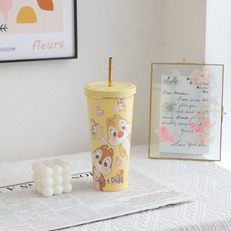 Cute Phnom Penh 304 Stainless Steel Thermos Cup Large Capacity 750Ml Cartoon Vacuum Double-Layer Suction Cup Ice Bully Cup - Image 1
