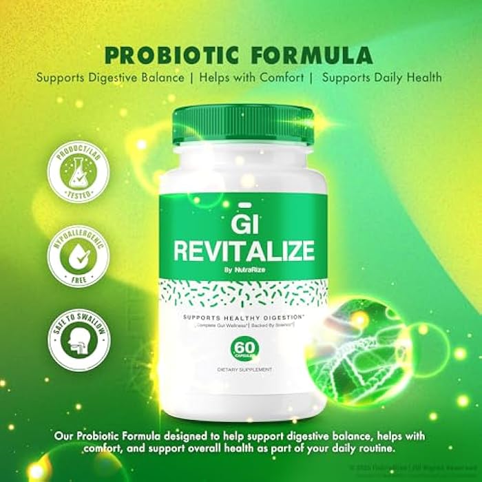 NutraRize (2 Pack) GI Revitalize - GI Revitalize Pro Pills to Support Healthy Digestion, GI Revitalized Advanced Formula for Gut Health, G I Revitalizer Maximum Strength Supplement Review (120 Capsules) - Image 3