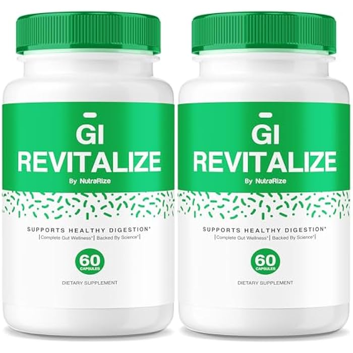 NutraRize (2 Pack) GI Revitalize - GI Revitalize Pro Pills to Support Healthy Digestion, GI Revitalized Advanced Formula for Gut Health, G I Revitalizer Maximum Strength Supplement Review (120 Capsules) - Image 1