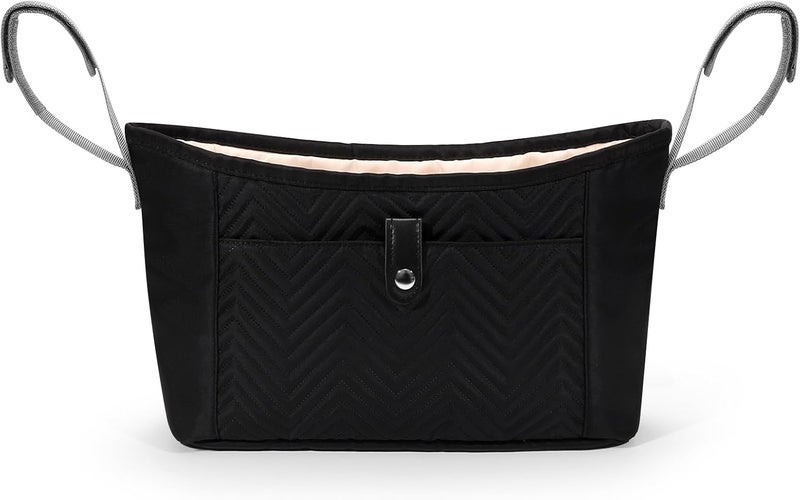 accmor منظم عربة الأطفال العالمي من أكمور حقيبة عربة الأطفال منظم حقيبة عربة الأطفال ملحقات عربة الأطفال تناسب عربات Uppababy Baby Jogger Nuna Doona Britax باللون الأسود - Image 2