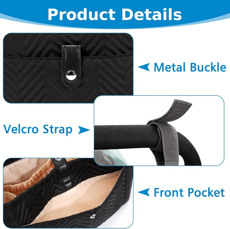 accmor منظم عربة الأطفال العالمي من أكمور حقيبة عربة الأطفال منظم حقيبة عربة الأطفال ملحقات عربة الأطفال تناسب عربات Uppababy Baby Jogger Nuna Doona Britax باللون الأسود - Image 4