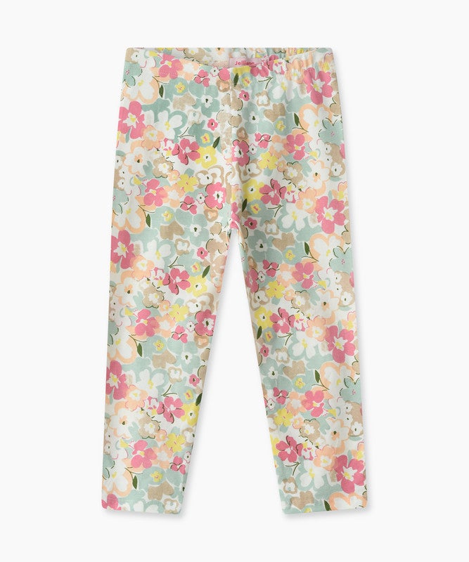 JELLIENE GIRLS' ELASTICATED WAIST ALL-OVER FLORAL PRINT LEGGINGS - Image 1