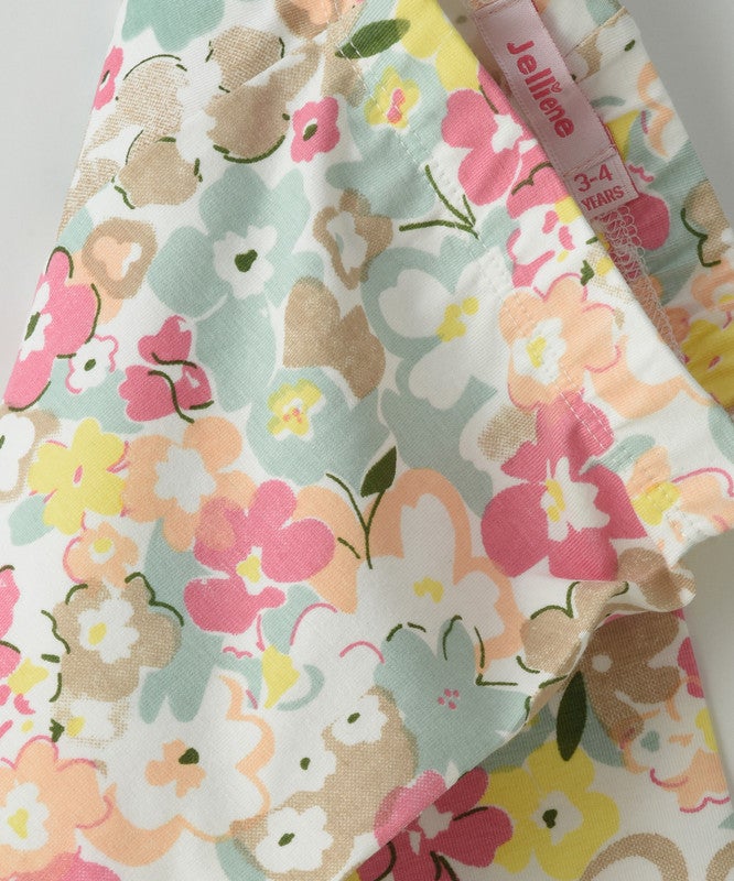 JELLIENE GIRLS' ELASTICATED WAIST ALL-OVER FLORAL PRINT LEGGINGS - Image 3