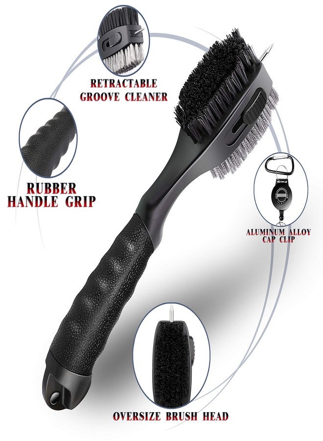 CHAMPKEY PRO Retractable Golf Club Brush | Oversized Brush Head with Soft Rubber Hand Grip & Retractable Groove Cleaner Golf Brush - Image 2