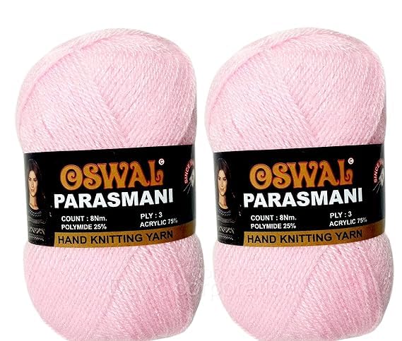DUVANSHI DUVANSHI OSWAL PARASMANI Hand Knitting Yarn Wool Beautiful Shade WoolUun Wool for Woolen Sweater Cap HandGloves etc Pastel Pink Color Each Ball 100 gm ShadeOP39200