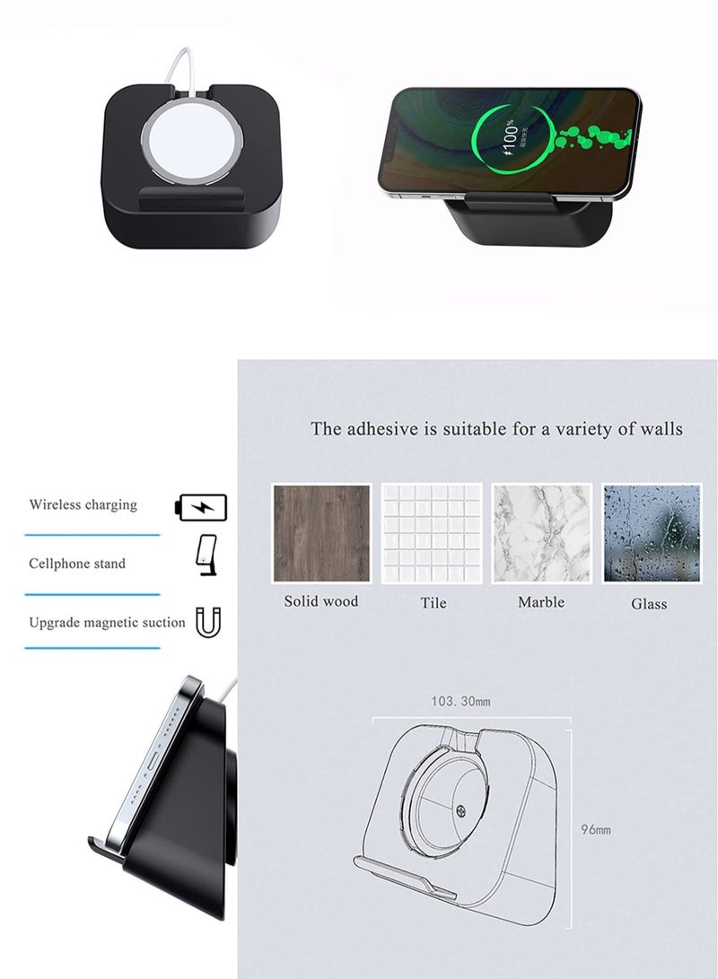 Captaintech Phone Wall Mount for Mag Safe Wireless Charger Bedside Phone Holder Compatible with Mag Safe Accessories Fit for iPhone 14/13/12 Pro Max/Pro/Mini(Charger Not Included) Black - Image 3