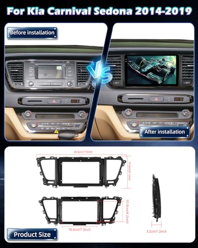 EKAT 4G128G Car Stereo for Kia Carnival Sedona 2014 2015 2016 2017 2018 2019 with Wireless Carplay Android Auto 9 Inch Android 15 Touchscreen Radio with EQ5G WiFiGPSSWC AHD Rear View Camera - Image 3